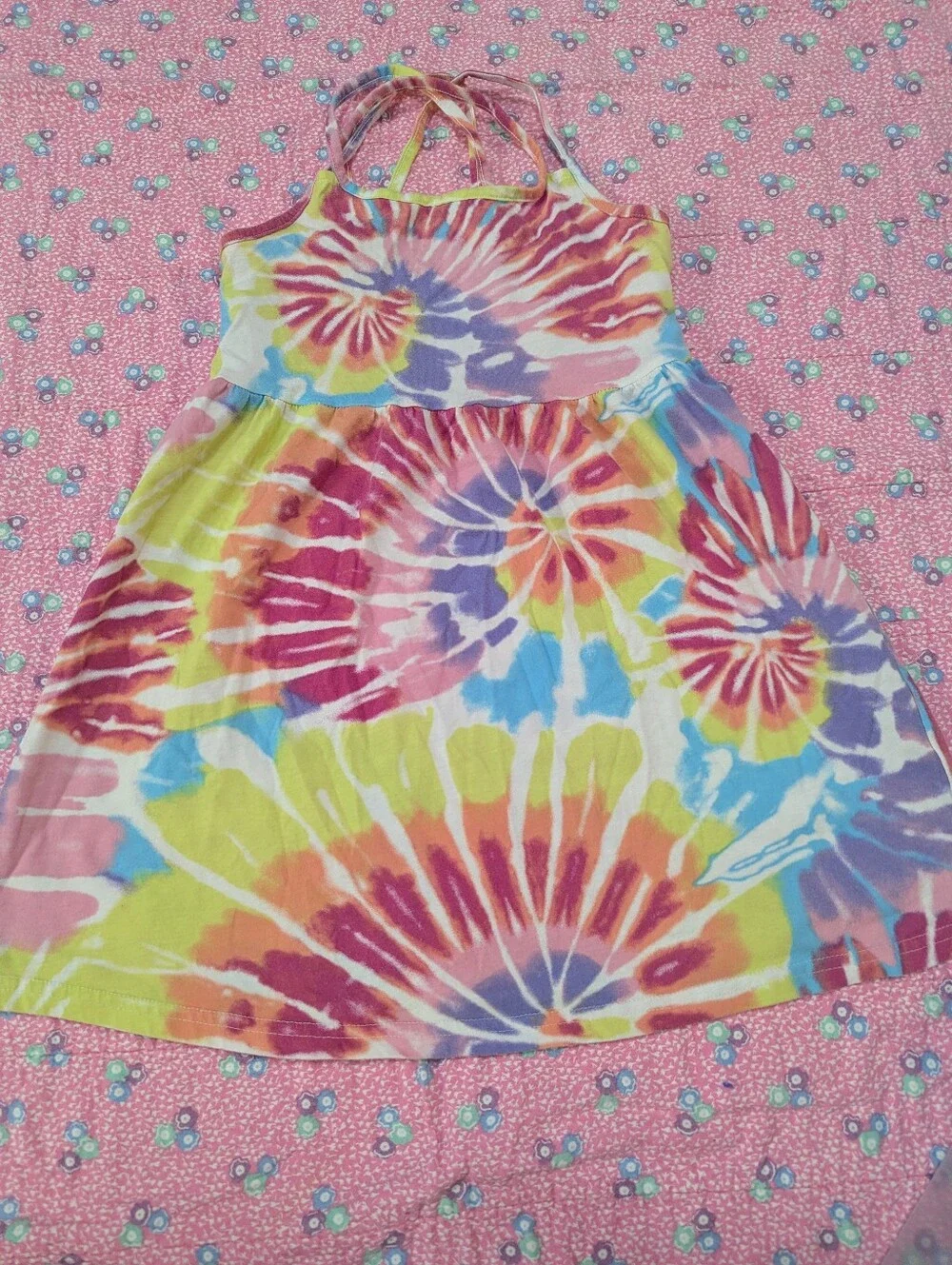The Children's Place Multicolor Tie-Dye Tank Sun Dress, Size 7/8